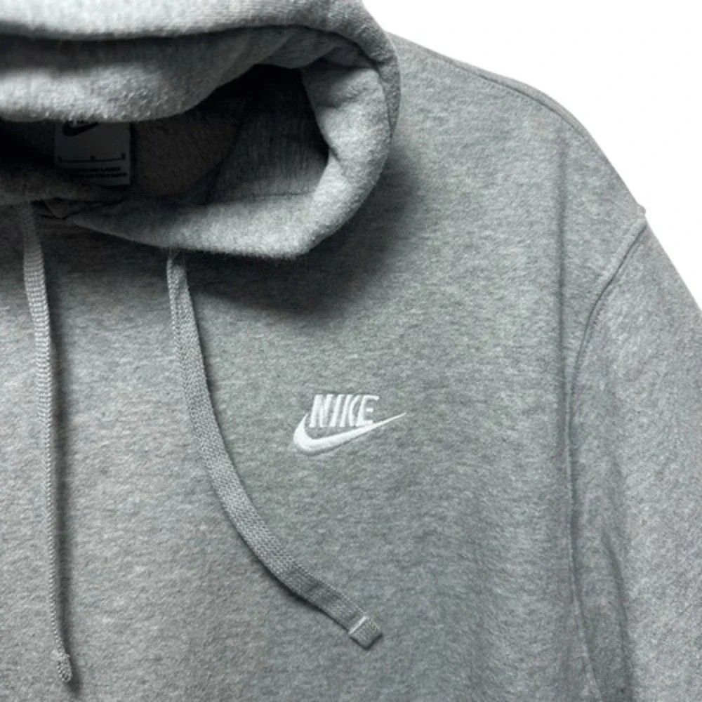 Nike Gray Solid Hoodie, L